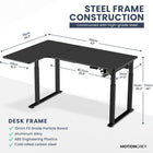 MotionGrey Ergo2 Pro Adjustable Left L-Shaped Standing Desk with Memory Settings - 63" x 43" - Black Top - Black Frame-Industry Leading - The MotionGrey Black Standing desk has an extended height range from 73cm to as high as 118cm. The MG keypad can set your favorite sitting and standing heights, then simply press on the saved setting to return to that position.