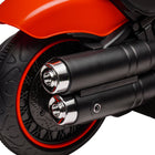 Aosom 6V Kids Electric Ride-On Motorcycle with Training Wheels -Red-Works on asphalt road, brick road, or cement 