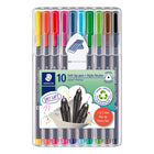 Staedtler triplus Fineliners – 0.3mm – Assorted Colours – 10 Pack-Top-quality fineliner with superfine, metal-clad tip