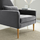 Modway Liliana Performance Velvet Armchair - Charcoal-Responsive Support System