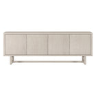 Hudson&Canal Cutler TV Stand for TV's up to 75" - Alder White-A modern design accommodates TVs up to 75" for your entertaining space