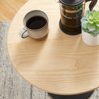 Modway Lippa 20" Round Wood Side Table - Black Natural-Non-Marking Felt Pad