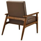 Modway Jensen Vegan Leather Accent Chair - Walnut Brown-Assembly Required