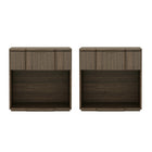 Manhattan Comfort Clive 22" Mid-Century Modern 1-Drawer Nightstand - Walnut and Gold-10