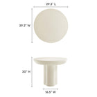 Modway Caspian 40" Round Concrete Dining Table - White-Concrete Overlay