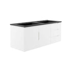 Modway Vitality 48" Double Sink Bathroom Vanity - White/Black-Modern Bathroom Vanity