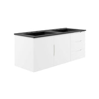 Modway Vitality 48" Double Sink Bathroom Vanity - White/Black-Modern Bathroom Vanity