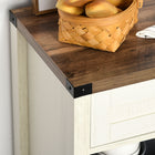 HOMCOM 29.9" L Sideboard Buffet Cabinet - White-Decorative corner cover protects the table top from accidental impacts 