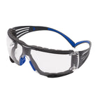 3M SecureFit 400 Series Protective Eyewear with Clear Anti-Fog Lens - Blue/Gray-Optional removable foam gasket for enhanced protection from debris