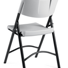 Offices to Go Lite-Lift Armless Folding Chairs - Set of 4 - Oyster Grey-Waterproof polypropylene