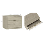 Manhattan Comfort Evelyn 32" Modern 3-Drawer Nightstand - Natural-Smooth Rounded Edges Add a Modern Charm and Enhance Safety