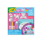 Crayola Scribble Scrubbie MerMeow Dress-Up Playset-Scribble Scrubbie MerMeow dress-up playset: includes 2 adorable colourable cats (Fatima & Sean), 2 fabric mermaid tails, 1 starfish headband, 1 ocean mat, 1 shell squirter, 3 washable markers, 1 brush, 2 backdrops, and instructions.