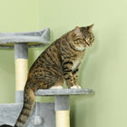 PawHut 79" Large Cat Tree Tower with Scratching Posts and Hammock - Light Grey-Colour: Light Grey 