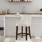 Manhattan Comfort Beever 18.9" Modern Chenille Upholstered Counter Stool - Cream-Upholstered in Luxurious Chenille with Foam Padding