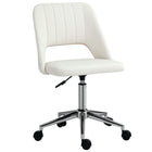 Vinsetto Armless Swivel Computer Desk Chair - Cream White-Simple line design with thick padding for extra comfort