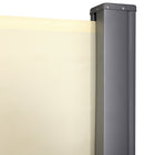 Outsunny Retractable Side Awning with Resistance to UV Rays & Wind - 118" x 71" - Cream White-Automatic roll-back function, easily pulls by handle
