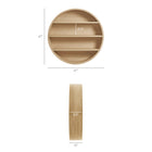Modway Romy 47" Round Wall Book Shelf - Natural-Three Tier Design