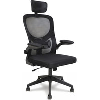 MotionGrey MC2 Ergonomic Office Chair - High-Density Foam Seat with Flip-Up Armrests - Black-Designed to support your posture with responsive lumbar support and multiple adjustment options for all-day comfort