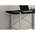 Monarch Specialties 7664 48" Computer Desk - Black/Silver Metal-X-shaped metal bar on the back of the desk provides support and adds a decorative touch