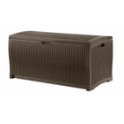 Suncast Resin Wicker Deck Box - 73 Gal. - Java-All weather resin construction provides water resistance and UV protection.