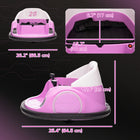 Qaba 12V Bumper Car for Toddlers with 360 Degree Spin, Remote Control - Pink-Speeds up to 1.2 mph (2 km/h) with bumper edges for gentle impact 