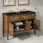 Modway Elysian 48" Wood Double Sink Bathroom Vanity - Black/Brown-Concealed Kitchen Hinges