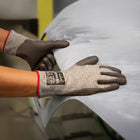 SHOWA S-TEX Smooth Polyurethane A5 Cut Resistant Poly Glove - Knit HPPE/Stainless Steel Liner - Grey - Medium -Black coating on grey liner