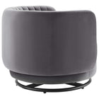 Modway Embrace Tufted Performance Velvet Swivel Chair - Black Grey-Swivel Base