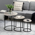 HOMCOM Nesting Tables- Grey - Set of 3-Made of MDF board and steel frame, which is stable and reliable for daily use 
