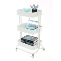 Simply 3 Tier Rolling Cart - White-Utility cart easy for storage and moving
