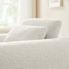 Modway Waverly Boucle Upholstered Armchair - Ivory-Adjustable Non-Marking Foot Pads