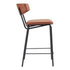 Zuo Charon Counter Stool - Vintage Brown - Set of 2-3 year limited warranty