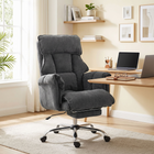 HOMCOM Executive Reclining Office Chair with Footrest and Headrest - Dark Grey-Quick 10-minute assembly saves time, effortlessly delivering immediate comfort