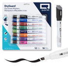 Quartet DryGuard Dry Erase Whiteboard Markers - Low Odour Ink - Chisel Tip - Assorted Colours - Magnetic Cap with Built-in Eraser - 16 Piece Set-Dryguard ink protection:Quartet markers are long-lasting. If left uncapped, DryGuard ink helps the marker recover when recapped for 24 hours
