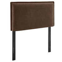 Modway Camille Upholstered Linen Blend Twin Size Headboard - Cocoa-Woven Linen Blend