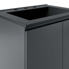 Modway Bryn 24" Wall-Mount Bathroom Vanity - Grey/Black-Assembly Required