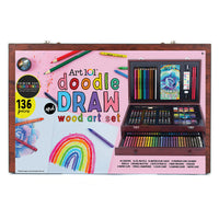Art 101 Doodle & Draw Multimedia Wood Art Set - 136 PieceSet-All your supplies come in a high-quality convenient wood carrying case, which makes keeping your artistic tools organized and easy to use whenever inspiration strikes!