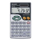 Sharp EL344R 10-Digit Handheld Metric Calculator - Silver-10-digit LCD display