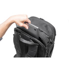Peak Design Travel Backpack - 45 L - Black-Handles on all sides. Padded 15in laptop sleeve