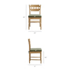 Modway Jax Oak Wood Dining Chair With Wavy Razor Back and Cushion - Weathered Oak Sage-Wavy Razor Back