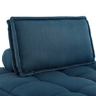 Modway Saunter Tufted Fabric Armless Chair - Azure-L-Shaped Rubberwood Legs