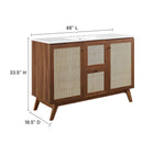Modway Soma 48" Single Sink Bathroom Vanity - Walnut/White-Adjustable Shelves