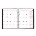 Brownline 2026 16-Month Essential Monthly Planner - 11" x 8-1/2" - Black - English-Twin-wire binding with soft lizard-like cover