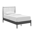 Modway Adair Spindle Metal Twin Platform Bed - Charcoal-No Box Spring Required