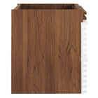 Modway Render 24" Wall-Mount Bathroom Vanity Cabinet - White/Walnut-Full-Extension Drawers