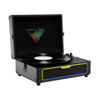 Victrola Journey Glow Illuminated Suitcase Record Player - Black-Upgraded stereo speakers with an integrated bass port delivers deeper bass and a more dynamic listening experience