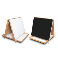 Crestline Table Top Easel - Black-This easel features a white dry-erase surface on one side and a black chalkboard on the reverse.