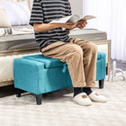 HOMCOM Storage Bench with Flip Top Ottoman - Green-The rubberwood feet ensures its durability