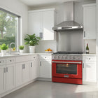 Kucht 36" KDF Series Pro Style Propane Gas Dual Fuel Range - Stainless Steel/Red-Electronic ignition system with auto re-ignition improves safety by minimizing the risk of gas leaks and ensuring consistent flame control