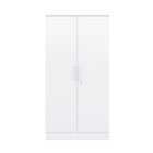 Ceha BDM-180 Flat-Pack Metal Storage Cabinet with Adjustable Shelves - White-270° wide-swing doors for easy access to contents